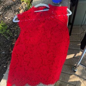 Generation Love Red Lace Sleeveless Tank Top